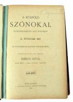 Egyházszónoklati folyóirat kolligátum: Ribényi Antal (szerk.): A külföld szónokai. Egyházszónoklati havi folyóirat. II. évf. 1887. I. kötet. + Reindl Román (szerk.): Hazánk s a külföld legjelesebb szónokai. Egyházszónoklati havi folyóirat. II. évf. 1887. II. kötet. + Kazaly Imre (szerk.): A külföld szónokai. Egyházszónoklati havi folyóirat. II. évf. 1887. III. kötet. [Egybekötve.] Bp./Vác, 1887, ,,Hunyadi Mátyás" Intézet/Mayer Sándor-ny., VIII+303+[1] p.; 266 p.; 496 p. Félvászon-kötésben, kissé viseltes borítóval, helyenként kissé sérült, foltos lapokkal, két kijáró lappal.