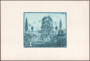 Gross Arnold (1929-2015): Művésztelep. Ofszet nyomat, papír, jelzett a nyomaton. Az 1973-ban megjelent Corvina mappából. 16,5x20 cm.