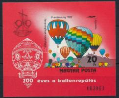 1983 200 éves a ballonrepülés vágott blokk (8.000)