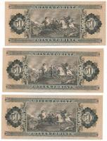 1965. 50Ft (3x) sorszámkövető + közeli sorszám "D 183 075182 - D 183 075183, D 183 075158 T:F s...