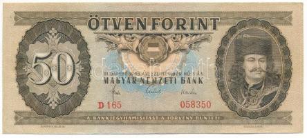1965. 50Ft "D 165 058350" T:F szép papír Adamo F19