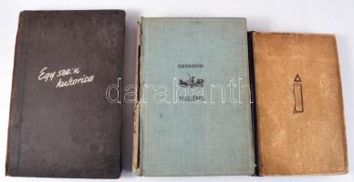 Fekete István 3 db első kiadású könyve: Zsellérek. Bp., [1939], Kir. M. Egyetemi Nyomda, 334+[2] p. Kiadói egészvászon-kötés, sérült, hiányos gerinccel. + Egy szem kukorica. Bp., [1944], Uj Idők, 216 p. Kiadói félvászon-kötés, kissé viseltes borítóval, sérült gerinccel, a hátsó kötéstáblán sarokhiánnyal. + Tíz szál gyertya. Bp., [1948], Uj Idők, 184 p. Kiadói félvászon-kötés, kopott borítóval.