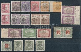 Kolozsvár 1919 22 db bélyeg eltolódott felülnyomásokkal, Bodor vizsgálójellel
