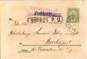 1902 Winter art postcard. litho s: Mailick + "SOPRON P.U." "BÉCS - NAGY-KANIZSA 24. S...