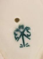 Ens plasztikus virág díszítéses kosár, jelzett, hibátlan 8 cm