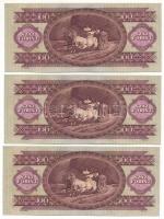 1962. 100Ft (3x) sorszámkövető és egyugrásos sorszámkövető "B 720 133389, B 720 133391 - B 720 ...