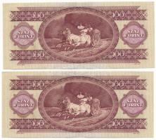 1975. 100Ft (2x) sorszámkövetők "B 398 098972 - B 398 098973" T:AU,XF
Adamo F33