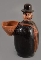 Szüretelő bajszos ember. Mázas kerámia, j.n. hibátlan 21 cm