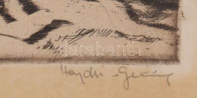 Hajdu jelzéssel: Csendélet. Rézkarc, papír, lapszéli elszíneződéssel, üvegezett fakeretben, 30×24 cm