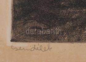 Hajdu jelzéssel: Csendélet. Rézkarc, papír, lapszéli elszíneződéssel, üvegezett fakeretben, 30×24 cm