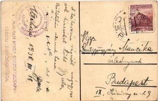 1938 Losonc, Lucenec; Kézzel rajzolt egyedi magyar cserkész művészlap / Hungarian boy scout art post...