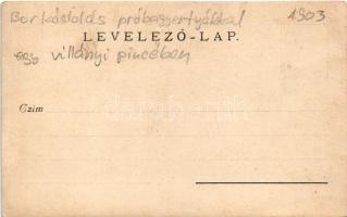 1903 Villány, borkóstolás próbagyertyákkal egy villányi pincében. photo (r)