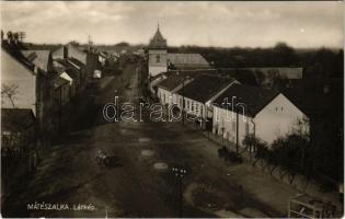 Mátészalka, látkép, Kossuth Lajos utca, zsinagóga a lakótorony mögött