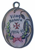 1915. "Világháború 1914-15" zománcozott, jelzett Ag medál (br. 2,96g/0.800/25x16mm) T:XF zománchiba