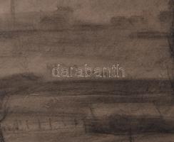 Nagy Nándor (1894-1979): Táj (Nagybánya környéke?), 1925. Ceruza, papír, jelzett. 24×19,5 cm