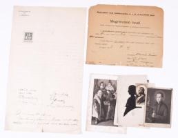 Óriási papírrégiség tétel. Egy nagy doboznyi kézirat, nyomtatvány, néhány könyv, az 1800-as évektől, benne sok családtörténet, színháztörténet, stb. érdemes átnézni.