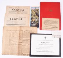 Óriási papírrégiség tétel. Egy nagy doboznyi kézirat, nyomtatvány, néhány könyv, az 1800-as évektől,...