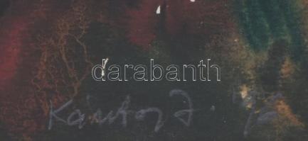 Kántor jelzéssel (József vagy János?): Kompozíció, 1996. Akvarell, papír. Üvegezett fakeretben, 34×2...