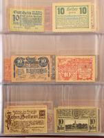 Ausztria 131 db-os szükségpénz tétel, címletek szerint rendezve, háromgyűrűs bankjegyberakóban T:vegyes Austria 131pcs necessity money lot (notgeld) sorted by denomination, in a three-ring banknote insert C:mixed