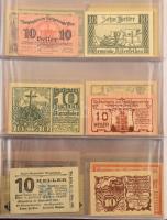 Ausztria 131 db-os szükségpénz tétel, címletek szerint rendezve, háromgyűrűs bankjegyberakóban T:veg...