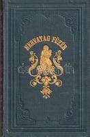 [Rudic, Josip] Rudics József, báró:  Hervatag füzér. Írta s kézirat helyett nyomatá báró idősb Rudics József. [Versek.] Pesten, 1857. Szerzői magánkiadás - Herz János ny. 273 + [7] p. Egyetlen kiadás. Rudics József (1792-1879) bunyevác nemes, jogász, költő, Bács-Bodrog megye alispánja, lokálpatrióta, felsőházi tag. Kisfaludy Károly közeli barátjaként a magyar irodalom lelkes pártolója és mecénása. Az elnyomás korában napvilágot látott, a magyar hazának ajánlott kötetében helyzetdalokat, bordalokat, nőcsúfolókat, ódákat, víg balladákat közöl, kötete végén pedig egy valóságos elbeszélő költeményt is találni! Rudics munkáinak 1870-ben egy második része is megjelent. Az első előzéken Ex libris, az első nyomtatott oldalon régi tulajdonosi bélyegzés. Szüry 3874. Díszesen aranyozott, vaknyomásos, illusztrált kiadói egészvászon kötésben, aranyozott lapszélekkel. Dekoratív, gyönyörű példány.