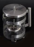 Designer teafőző, belső teatojás tartóval, használatlan, m: 18 cm