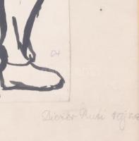 Diener Rudi jelzéssel: Alak. Tus, papír. Üvegezett fakeretben. 23,5x12 cm