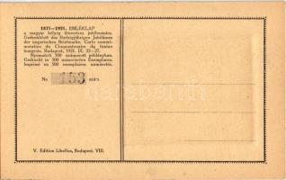 10 fillér. 1871-1921 emléklap a magyar bélyeg ötvenéves jubileumára. Nyomtatott 1000 számozott példá...