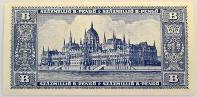 1946. 100.000.000BP. A 100 millió B-Pengős a Magyar Nemzeti Bank által - a II. világháborút követő h...