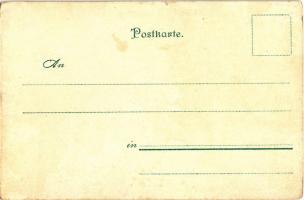 Men playing cards. No. 500. litho (kopott sarkak / worn corners)