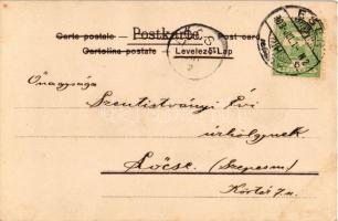 1903 Francia kártya, treff. / Clovers card from French playing cards. Ferd. Piatnik &amp; Söhne ...