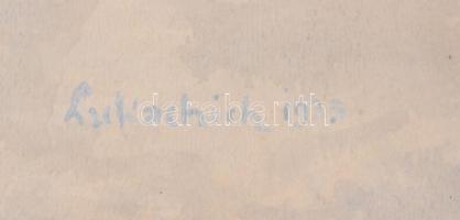 Lukachich jelzéssel (báró Lukachich Géza?): Lovaskatonák, 1930-as évek. Akvarell, papír. Üvegezett f...