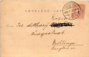 1899 'Játszom a béla kasszára' magyar kártyás képeslap; kiadja Ferenczi B. / Tell playing ...