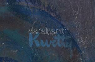 Kmetty jelzéssel: Női portré. Olaj, farost. Fakeretben, 50×40 cm