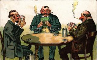 1917 Men playing cards + "Restauration Ladighöhe bei Johannesbad Franz Fries" (EB)