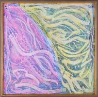 Jelzés nélkül: Színes kép. Olaj, farost. Fakeretben, 50×50 cm