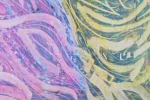 Jelzés nélkül: Színes kép. Olaj, farost. Fakeretben, 50×50 cm