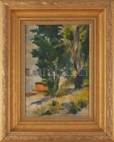 Szőnyi jelzéssel: Táj. Olaj, vászon. Apró sérüléssel. Dekoratív fakeretben, 39×28 cm