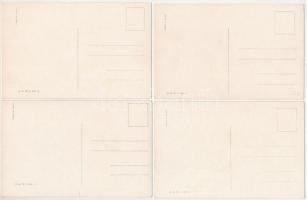 7 pre-1945 Fencing art postcards. B. K. W. I. 266-1-7. s: Carl Josef