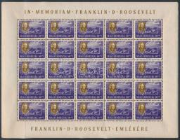 1947 Roosevelt díszes feliratú teljes ívsor. Nagyon ritka, mert majdnem az összes ívsort széttépték....