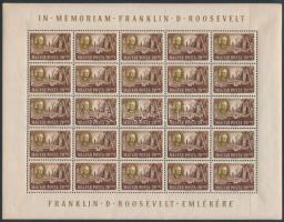 1947 Roosevelt díszes feliratú teljes ívsor. Nagyon ritka, mert majdnem az összes ívsort széttépték....