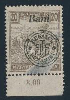 Nagyvárad 1919 Arató ívszéli 20f, ívbetapadás után készült a felülnyomás, ritka! Bodor vizsgálójellel