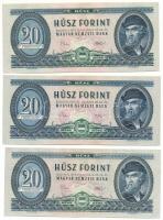 1975. 20Ft (3x) T:AU,XF hullámos papír