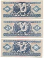 1975. 20Ft (3x) T:AU,XF hullámos papír