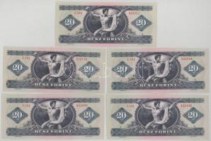 1980. 20Ft (5x) T:AU,XF hullámos papír