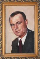 Vajk L. jelzéssel: Portré. Olaj, karton. Dekoratív fakeretben, 50×31,5 cm