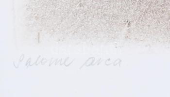 Almásy Aladár (1946-): Salome arca. Rézkarc, papír, jelzett, számozott (100/100), üvegezett fakeretb...