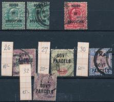 Nagy-Britannia 3 db "BOARD OF EDUCATION" + 4 db "GOVT PARCELS" bélyeg