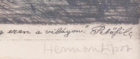 Hermann Lipót (1884-1972): "Társaim arczáról...", Petőfi-illusztráció, színezett rézkarc, ...