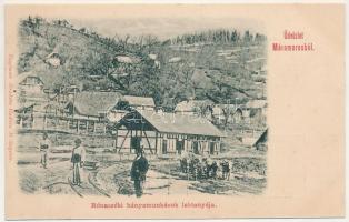 Rónaszék, Rohnen, Costiui (Máramaros); bányamunkások laktanyája, iparvasút. Kaufman Ábrahám kiadása / mine workers' barracks, industrial railway